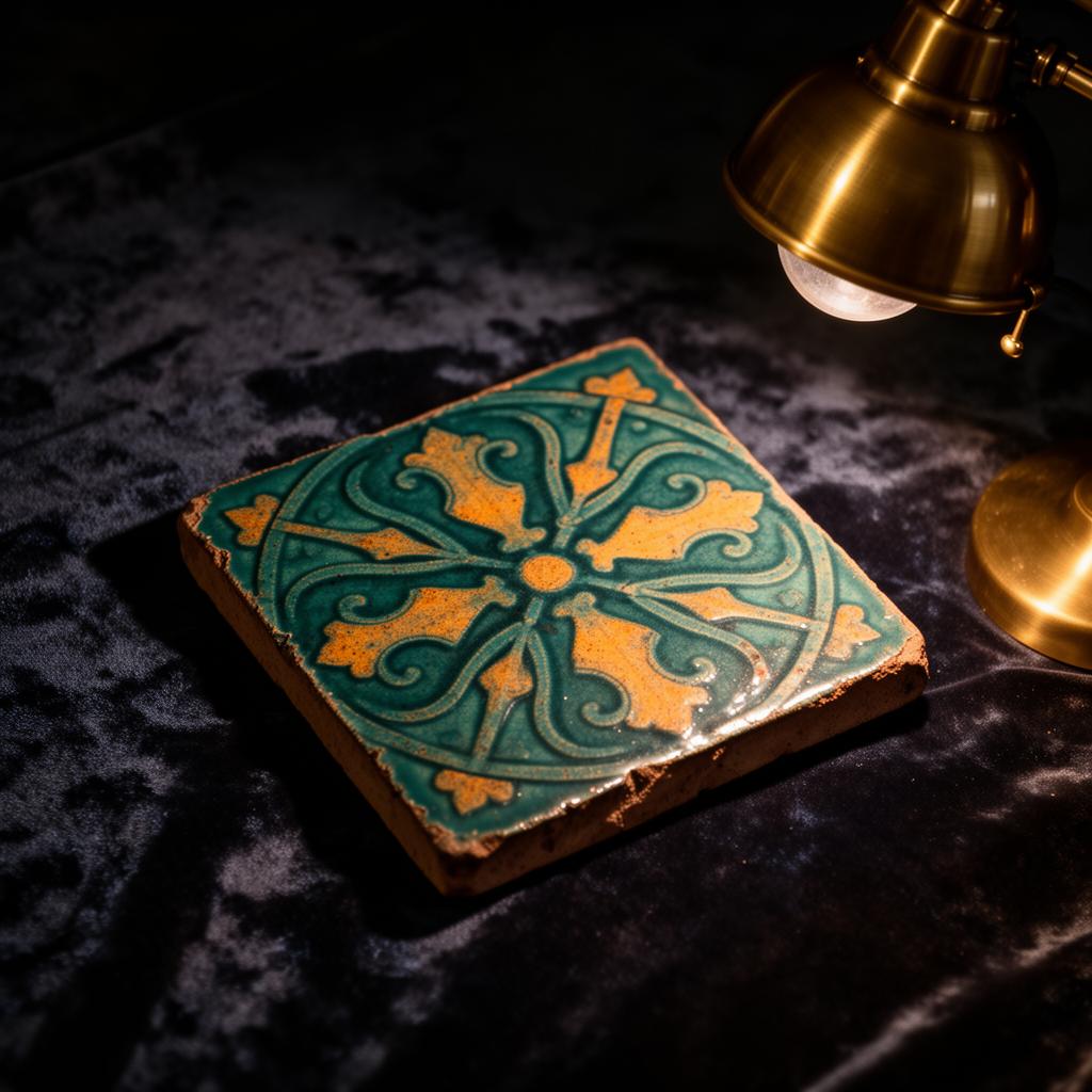 Glazed terracotta tile specimen